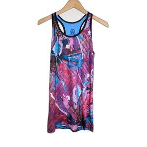 INKnBURN Womens Watercolor Sports Dress Size S Activewear Racerback Multicolor